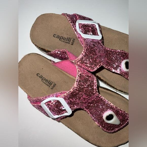 Capelli of New York girls Pink and white glitter Sandals size 2.5 - Picture 7 of 9